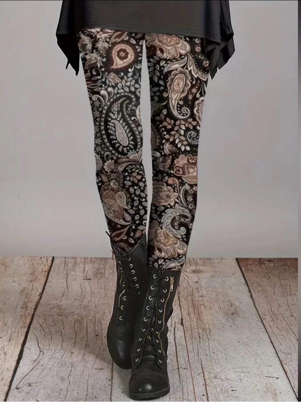 Boho Paisley Print Skinny Leggings - Picture 8 of 8